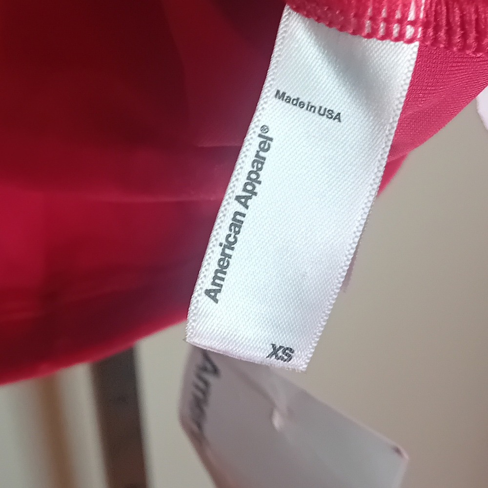 NWT Y2K American Apparel Velvet Crop Top Short Sleeve Tee Shirt Bloody Red‎ XS - Picture 15 of 16